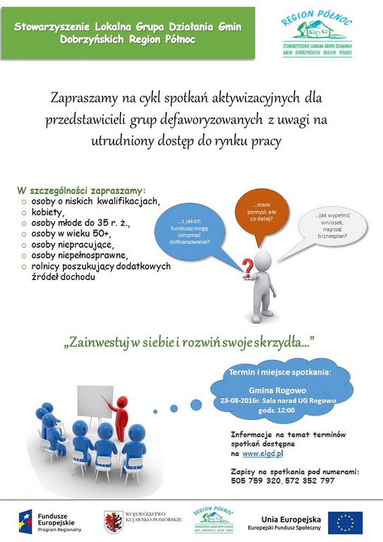 Spotkania dla osób z grup defaworyzowanych plakat Propozycja 9 Rogowo
