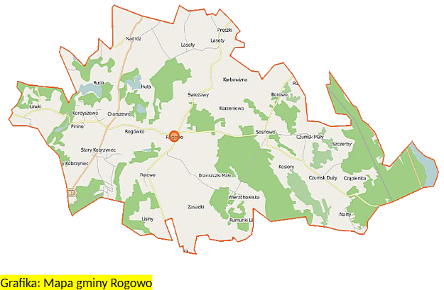 Mapa gminy Rogowo